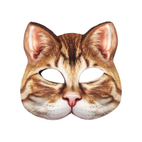 Jipersuo Osterparty Make-up Katze Tier Cartoon Abschlussball Masken (Orange, 18 cm) von Jipersuo