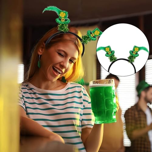 Jipersuo St. Patrick's Day Stirnband St. Patrick's Cute Haarband St. Patrick's Day Urlaub Party Zubehör Irische Motto-Party-Dekoration (F), Einheitsgröße von Jipersuo