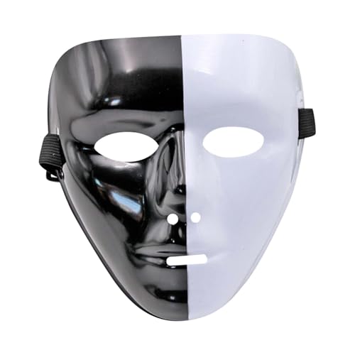 Jipersuo Vollgesichts-Kunststoff, perfekt für Partys, Veranstaltungen und Feiern, Cosplay (schwarz, 19 cm) von Jipersuo