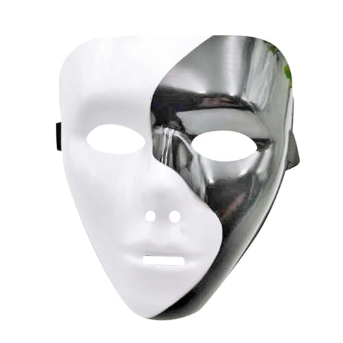 Jipersuo Vollgesichtsmasken aus Kunststoff, perfekt für Partys, Veranstaltungen und Feiern, Tiermasken (Weiß, 19 cm) von Jipersuo