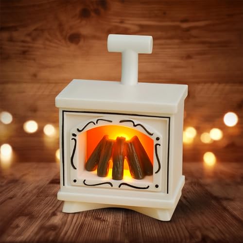 LED-Miniatur-Kamin-Lichter, Innendekoration, Ornament, Puppenmöbel, schwarz, rot, weiß, abstrakte Ornamente (B, 4,9 x 3,1 x 7 cm) von Jipersuo