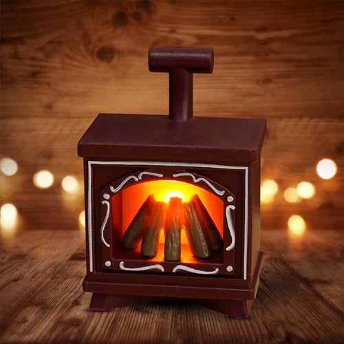 LED-Miniatur-Kamin-Lichter, Innendekoration, Ornament, Puppenmöbel, schwarz, rot, weiß, abstrakte Ornamente (C, 4,9 x 3,1 x 7 cm) von Jipersuo