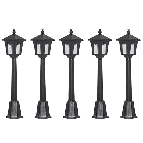 Mini-Miniatur-Straßenlaterne, Modelleisenbahn, Zugpfosten, Lampe, schwarze Lampe, Außenk-Lampenpfosten für Puppenhaus, Dekoration, Miniatur-Feengarten, Beleuchtung, Zubehör, Schreibtisch-Ornamente Mini-Miniatur-Straßenlaterne, Modelleisenbahn, Zugpfosten, Lampe, schwarze Lampe, Außenk-Lampenpfosten für Puppenhaus, Dekoration, Miniatur-Feengarten, Beleuchtung, Zubehör, Schreibtisch-Ornamente von Jipersuo