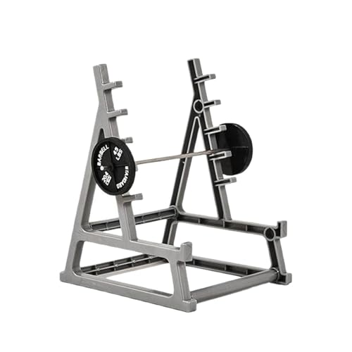 Miniatur-Puppenhaus-Zubehör-Set, Kniebeugenständer, Langhantel-Aufhänger, Schreibtisch-Stifte, Aufbewahrung, Fitness, Motivation, Mini-Ornamente (Schwarz, 16,5 x 14 cm) von Jipersuo