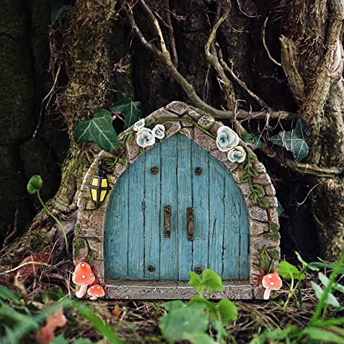 Miniaturtüren für Bäume im Freien Miniaturtür für Baumdekoration Gartenzubehör Retro-Ornamente (A, Einheitsgröße) von Jipersuo