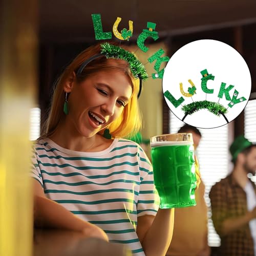 St. Patrick's Day Stirnband St. Patrick's Cute Haarband St. Patrick's Day Urlaub Party Zubehör Irische Motto-Party-Dekoration (J, Einheitsgröße) von Jipersuo