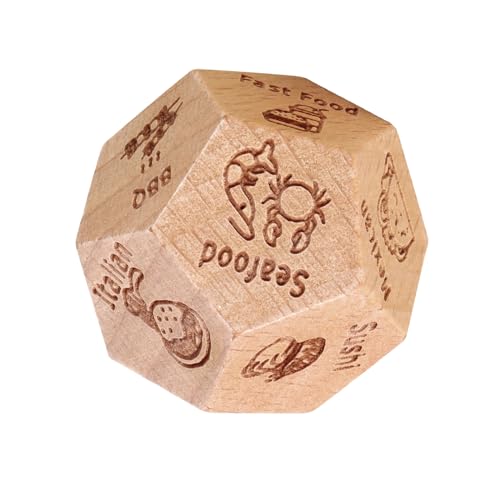 Astrologie-Tarotkarte aus Holz, Sternbilder, Wahrsagungen, 12 gesicherte Würfel, astrologische Würfel, 12-seitige polyedrische Würfel, D12-Würfel-Set von Jiqoe