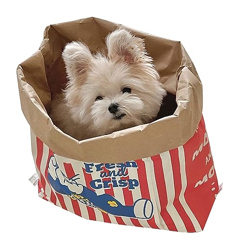 Hundetunnel PopcornBag Zelt Spielzeug Versteck Spielzelt Interaktive Papiertüte Unterhaltungsspielzeug Haustierbedarf Faltbare Haustier Paperbag Nest von Jiqoe