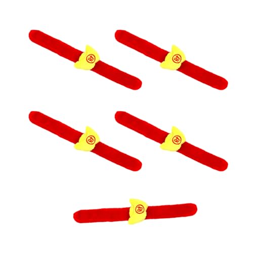Jiqoe 5 Stück Frühlingsfest dekorative Armbänder lustige Klatscharmbänder Ringe Mode Armreif Party Zubehör für Kinder Armbänder 2024 Neujahr Klatschspielzeug von Jiqoe