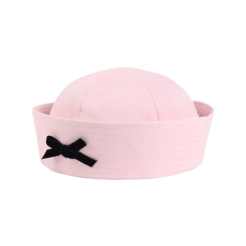 Jiqoe Bowknot Hut für weibliche Mädchen Marine Hut Halloween Cosplay Kostüm Hut Musikfestival Coole Uniform Hut von Jiqoe