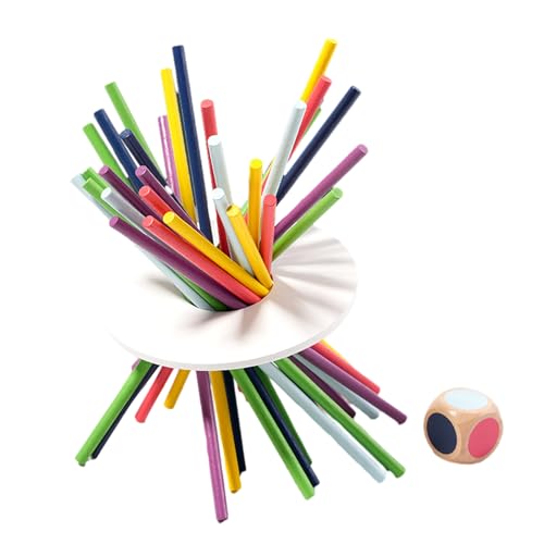 Jiqoe Holzstangen Und Würfeln Spielset Für Kinder Fine Motor Skills 2 Spieler Spiel Vielseitiges Holzstock Spielset von Jiqoe