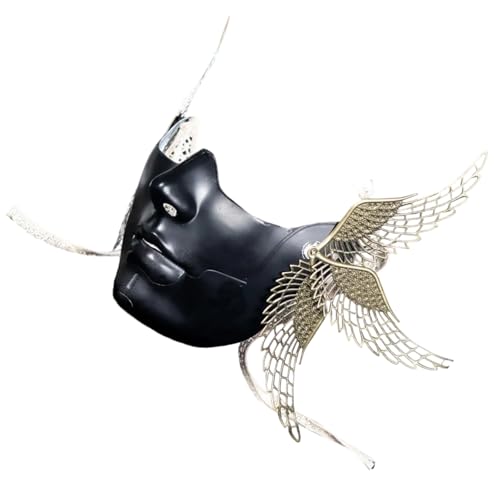 Jiqoe Maskerade mit Flügel, halbes Gesicht, Halloween, mechanisch, für Damen und Herren, Halloween, Maskerade, Cosplay Jiqoe Maskerade mit Flügel, halbes Gesicht, Halloween, mechanisch, für Damen und Herren, Halloween, Maskerade, Cosplay von Jiqoe