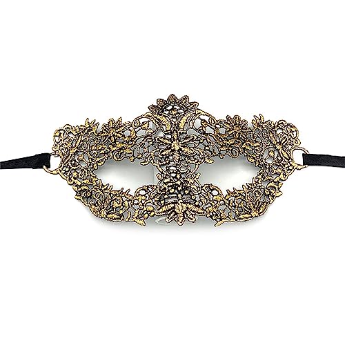 Lace Eye Mask Women Lace Mask Soft Lace Mask Halloween Masquerade Mask Lace Mask Half Face Mask For Party Costume Halloween Adult Princess MakeupBall Lace Mask Gold Plated Party Half Face And Eye von Jiqoe