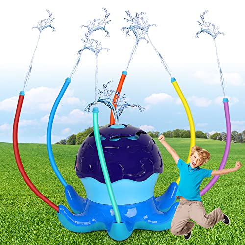 Jirmerp Wassersprinkler Kinder,Wassersprinkler Krake für Kinder Outdoor Draußen Spielzeug Sprinkler für Garten Rasen Hinterhof von Jirmerp