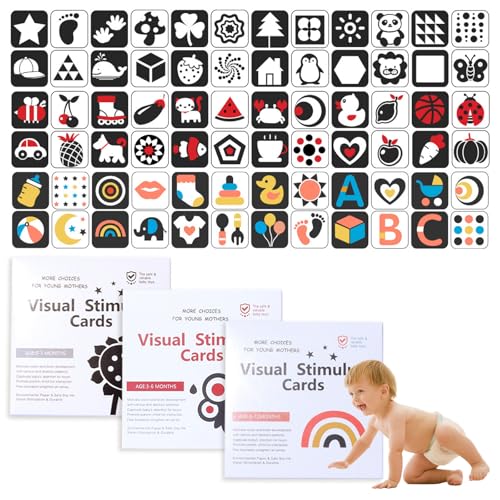 Jisrcha Spielzeug 0-12 Monate Kontrastkarten Baby, 48 Pcs Schwarz Weiß Kontrastbuch Baby, Kontrast Spielzeug Baby für Visuelle Stimulation und Entwicklung des Gehirns Jisrcha Spielzeug 0-12 Monate Kontrastkarten Baby, 48 Pcs Schwarz Weiß Kontrastbuch Baby, Kontrast Spielzeug Baby für Visuelle Stimulation und Entwicklung des Gehirns von Jisrcha