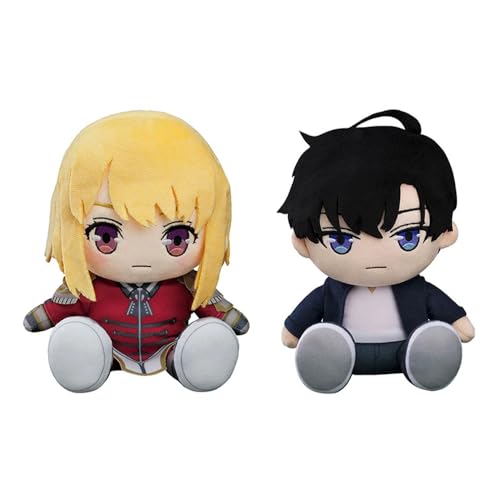 2 x Anime Sung Jin Woo weiche Figur Cha Hae-In weich gefüllte Kissenpuppe 21 cm Anime Merch Pelz Auto Zuhause Sofa Dekoration Sammlerstücke Geschenke von Jiumaocleu