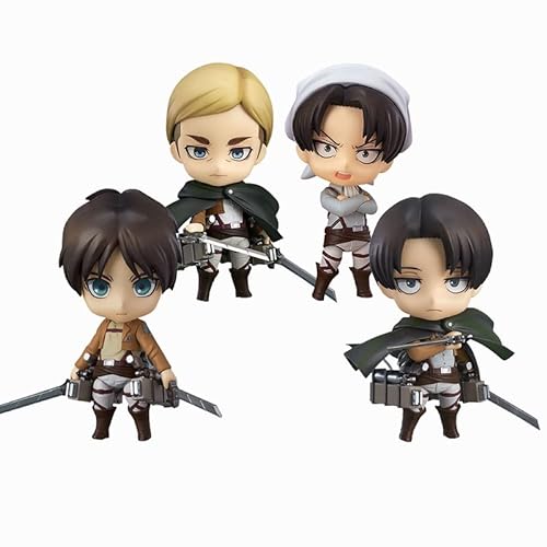 Attacking Giant Figure Staute, Q Version Levi/Eren Yeager Action Figure Clay Man, Joints Movable Model Toys for Boys Girls von Jiumaocleu