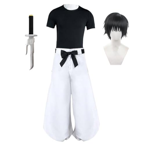 Fushiguro Toji Cosplay Kostüm | Toji Fushiguro Kostüm Komplettes Set Halloween Weihnachten Karneval Party Dress Up Anzug JJK Kleidung Merch von Jiumaocleu