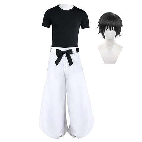 Fushiguro Toji Cosplay Kostüm | Toji Fushiguro Kostüm Komplettes Set Halloween Weihnachten Karneval Party Dress Up Anzug JJK Kleidung Merch von Jiumaocleu