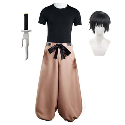 Fushiguro Toji Cosplay Kostüm | Toji Fushiguro Kostüm Komplettes Set Halloween Weihnachten Karneval Party Dress Up Anzug JJK Kleidung Merch von Jiumaocleu