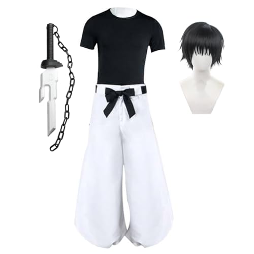 Fushiguro Toji Cosplay Kostüm | Toji Fushiguro Kostüm Komplettes Set Halloween Weihnachten Karneval Party Dress Up Anzug JJK Kleidung Merch von Jiumaocleu