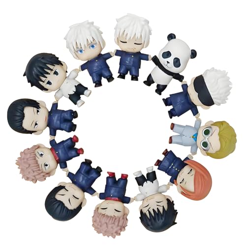 Jiumaocleu 12PCS Gojo Satoru Figur Anime JJK Fushigura Megumi/Panda/Itadori Yuji Statue Modell 7CM PVC Auto-Dekorationen Sammlungen für Anime Fans von Jiumaocleu