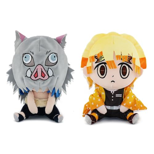 Jiumaocleu 2pcs Agatsuma Zen'itsu und Hashibira Inosuke Weiche Figur Kopfkissen, 20cm Anime Figur Wurfkissen Umarmungs Kissen Fans Sammlung, Niedliches Dekokissen für Sofa Heimdekoration Jiumaocleu 2pcs Agatsuma Zen'itsu und Hashibira Inosuke Weiche Figur Kopfkissen, 20cm Anime Figur Wurfkissen Umarmungs Kissen Fans Sammlung, Niedliches Dekokissen für Sofa Heimdekoration von Jiumaocleu