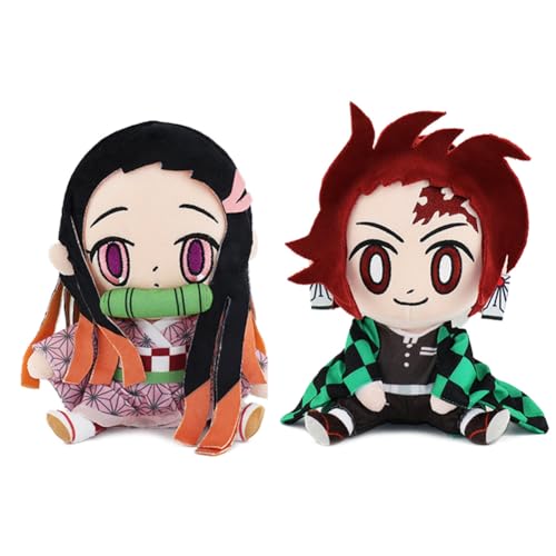 Jiumaocleu 2pcs Kamado Tanjiro und Kamado Nezuko Weiche Figur Kopfkissen, 20cm Anime Figur Wurfkissen Umarmungs Kissen Fans Sammlung, Niedliches Dekokissen für Sofa Heimdekoration Jiumaocleu 2pcs Kamado Tanjiro und Kamado Nezuko Weiche Figur Kopfkissen, 20cm Anime Figur Wurfkissen Umarmungs Kissen Fans Sammlung, Niedliches Dekokissen für Sofa Heimdekoration von Jiumaocleu