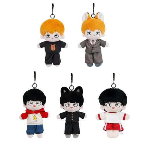 Jiumaocleu 5 Stück Anime Reigen Arataka gefüllte Mob-Figur Reigen Arataka Puppen 22 cm Kageyama Shigeo weiche Figur Sofa Bett Auto Tasche Anhänger Dekoration Geschenk für Fans von Jiumaocleu