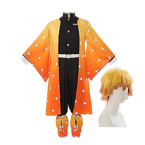 Jiumaocleu Agatsuma Zenitsu Cosplay Kostüm Outfit Anime Cosplay Herren Umhang Jacke, Rolle Cosplay komplettes Kostüm Set für Halloween Karneval Party Jiumaocleu Agatsuma Zenitsu Cosplay Kostüm Outfit Anime Cosplay Herren Umhang Jacke, Rolle Cosplay komplettes Kostüm Set für Halloween Karneval Party von Jiumaocleu