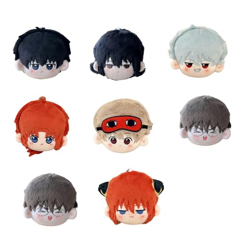 Jiumaocleu Anime, Sakata, Gintoki, weiche Puppe, Kagura, Stofffigur, Überwurf, niedliche Figur, Puppe, niedlich, handgefertigt, Taschendekoration, Schlüsselanhänger, Geschenke, 8 cm, 7 Stück Jiumaocleu Anime, Sakata, Gintoki, weiche Puppe, Kagura, Stofffigur, Überwurf, niedliche Figur, Puppe, niedlich, handgefertigt, Taschendekoration, Schlüsselanhänger, Geschenke, 8 cm, 7 Stück von Jiumaocleu