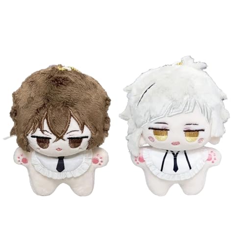 Jiumaocleu Anime-Cartoon-BSD Plüschfigur Dazai Osamu, gefüllte Figur, Nakahara Chuuya/Nakajima Atsushi, Puppen, zum Aufhängen, Schultaschen-Anhänger, warmes Geschenk, 10 cm, 2 Stück Jiumaocleu Anime-Cartoon-BSD Plüschfigur Dazai Osamu, gefüllte Figur, Nakahara Chuuya/Nakajima Atsushi, Puppen, zum Aufhängen, Schultaschen-Anhänger, warmes Geschenk, 10 cm, 2 Stück von Jiumaocleu