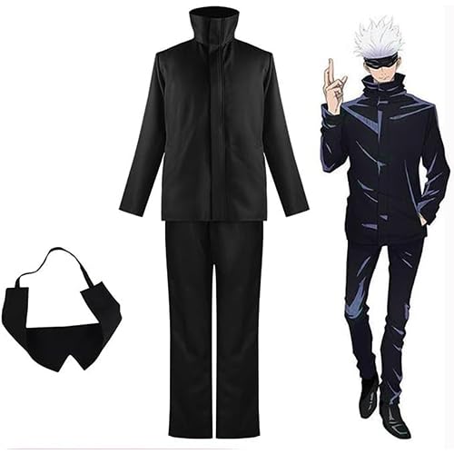 Jiumaocleu Anime Cosplay Costume Gojo Satoru Role Play Uniform Outfits Suits Top + Pants + Eye Mask, Halloween Carnival Full Set Clothes Props Jiumaocleu Anime Cosplay Costume Gojo Satoru Role Play Uniform Outfits Suits Top + Pants + Eye Mask, Halloween Carnival Full Set Clothes Props von Jiumaocleu