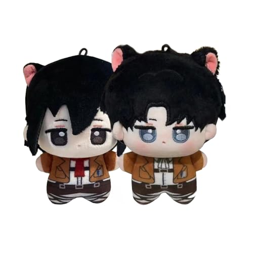Jiumaocleu Anime-Figur, Levi, weiche Puppen, Mini-Cartoon-Plüschfigur, Taschenanhänger, Dekoration, Geschenke, 10 cm, 2 Stück Jiumaocleu Anime-Figur, Levi, weiche Puppen, Mini-Cartoon-Plüschfigur, Taschenanhänger, Dekoration, Geschenke, 10 cm, 2 Stück von Jiumaocleu