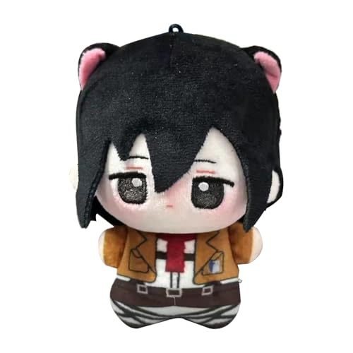 Jiumaocleu Anime-Figur Eren Jaeger/Levi weiche Puppen – Mini-Cartoon-Plüschfigur, Taschenanhänger, Dekoration, Geschenke, 10 cm von Jiumaocleu