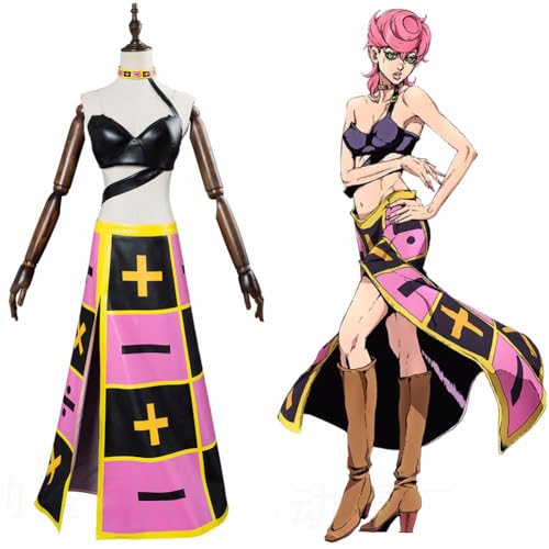 Jiumaocleu Anime JJBA Trish Una Cosplay Kostüm Outfits Anzüge mit Perücke Komplettes Set von Dress Up Uniform für Halloween Karneval Party Jiumaocleu Anime JJBA Trish Una Cosplay Kostüm Outfits Anzüge mit Perücke Komplettes Set von Dress Up Uniform für Halloween Karneval Party von Jiumaocleu