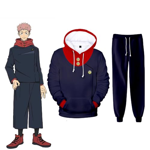 Jiumaocleu Anime JJK Hoodie und Sweatpants Set Itadori Yuuji Hoodie Set Gojo Satoru Cosplay Sweatshirt Hose Anzug Pullover Kapuze Kordelzug Sweatshirt und Sweatpants Jiumaocleu Anime JJK Hoodie und Sweatpants Set Itadori Yuuji Hoodie Set Gojo Satoru Cosplay Sweatshirt Hose Anzug Pullover Kapuze Kordelzug Sweatshirt und Sweatpants von Jiumaocleu
