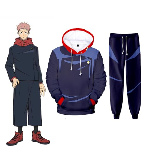 Jiumaocleu Anime JJK Hoodie und Sweatpants Set Itadori Yuuji Hoodie Set Gojo Satoru Cosplay Sweatshirt Hose Anzug Pullover Kapuze Kordelzug Sweatshirt und Sweatpants Jiumaocleu Anime JJK Hoodie und Sweatpants Set Itadori Yuuji Hoodie Set Gojo Satoru Cosplay Sweatshirt Hose Anzug Pullover Kapuze Kordelzug Sweatshirt und Sweatpants von Jiumaocleu