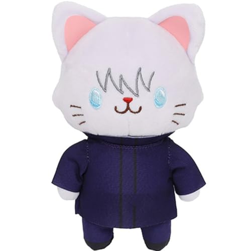 Jiumaocleu Anime JJK Weiche Figur Puppe Gojo Satoru weich gefüllt mit Katzen-Figuren 15 cm Kissen JJK Merch Sammlerstücke Sofa Schlafzimmer Heimdekoration Geschenke von Jiumaocleu