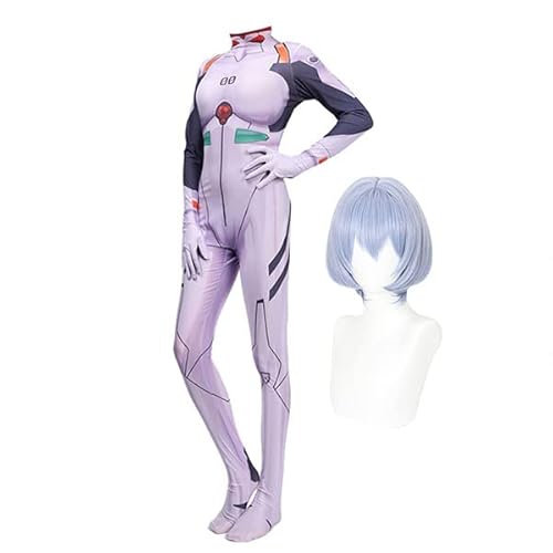 Jiumaocleu Ayanami Rei Rollenspiel Kostüm Overall mit Perücken Damen Jumpsuit Catsuit Anime Cosplay Bodysuit Einteiliger mit Handschuhen für Halloween Party Karneval Jiumaocleu Ayanami Rei Rollenspiel Kostüm Overall mit Perücken Damen Jumpsuit Catsuit Anime Cosplay Bodysuit Einteiliger mit Handschuhen für Halloween Party Karneval von Jiumaocleu