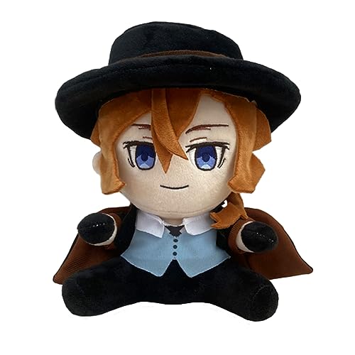 Jiumaocleu Bungo Stray Dogs Plush Nakahara Chuuya Stuffed Doll Anime BSD Plushies Figure Soft Plush Hug Pillow Cushion Sofa Decoration Xmas Gifts for Kids and Adults von Jiumaocleu