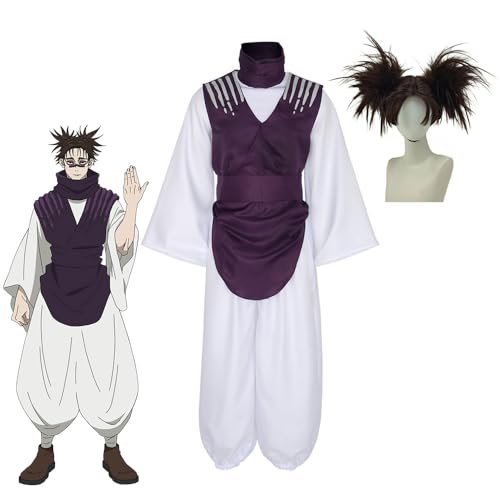 Jiumaocleu Choso Cosplay Kostüm mit Perücke Anime JJK Cosplay Choso Lila Uniform Outfit Komplettes Set Verkleidung Kostüm für Halloween Karneval Party von Jiumaocleu