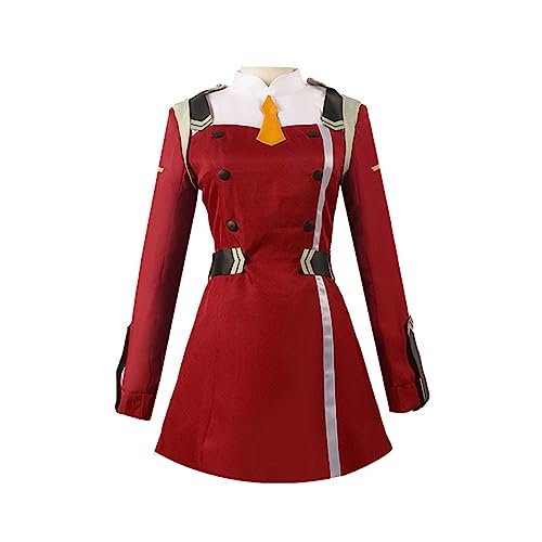 Jiumaocleu Darling in the Franxxx Cosplay Kostüm mit Perücke, Zero Two Rot Uniform Outfits Full Set Rollenspiel Anzug Halloween Party Dress up für Damen Mädchen Jiumaocleu Darling in the Franxxx Cosplay Kostüm mit Perücke, Zero Two Rot Uniform Outfits Full Set Rollenspiel Anzug Halloween Party Dress up für Damen Mädchen von Jiumaocleu
