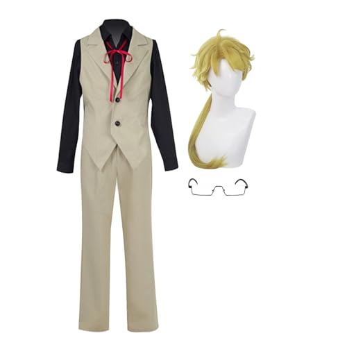 Jiumaocleu Dazai Osamu Cosplay Kunikida Doppo Kostüm Dazai Osamu Kostüm Outfit Komplettes Set Halloween Weihnachten Karneval Party Dress Up Anzug für Männer Frauen von Jiumaocleu