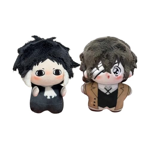 Jiumaocleu Dazai Osamu weiche Figur Akutagawa Ryunosuke Stofffigur Dazai Osamu Puppen zum Aufhängen, Schultaschen-Anhänger, warmes Geschenk, 10 cm, 2 Stück von Jiumaocleu