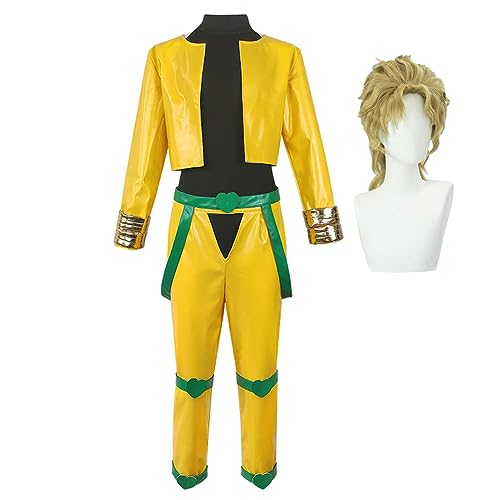Jiumaocleu Dio Brando Cosplay Kostüm Uniform Anzug mit Perücke Anime Cosplay Gelb Mantel Hose Komplettset Halloween Karneval Verkleidung für Fans Jiumaocleu Dio Brando Cosplay Kostüm Uniform Anzug mit Perücke Anime Cosplay Gelb Mantel Hose Komplettset Halloween Karneval Verkleidung für Fans von Jiumaocleu