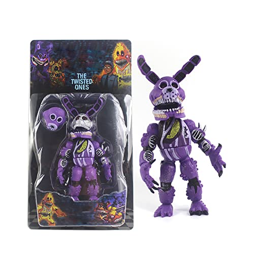 Jiumaocleu FNAF Figuren Fünf Nachtspiel Nightmare Foxy Bonnie Fazbear Chica Actionfiguren bewegliche Gelenke und austauschbare Maske Ornamente für Geschenk 18 cm, Typ 4 von Jiumaocleu