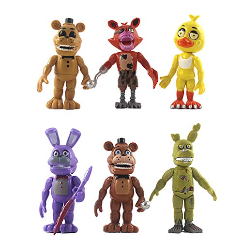 FNAF Figuren, 6 Stück/Set, Bonnie/Foxy/Sister Location, Horror-Actionfiguren, Tortenaufsätze, bewegliche Gelenke für Kindergeburtstag, Halloween, 9–13 cm FNAF Figuren, 6 Stück/Set, Bonnie/Foxy/Sister Location, Horror-Actionfiguren, Tortenaufsätze, bewegliche Gelenke für Kindergeburtstag, Halloween, 9–13 cm von Jiumaocleu