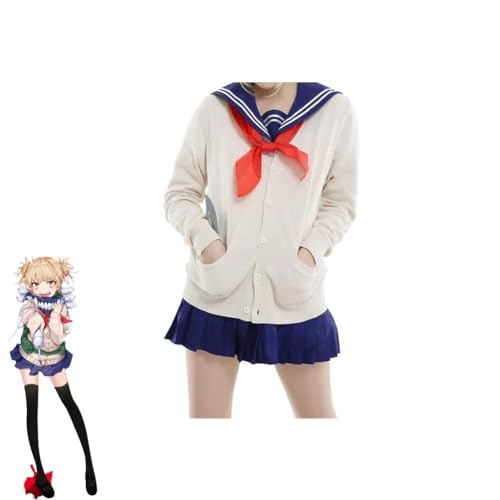Jiumaocleu Himiko Toga Cosplay Damen Toga Himiko Kostüm MHA Schuluniform Kleid Komplettes Set für Halloween-Party von Jiumaocleu