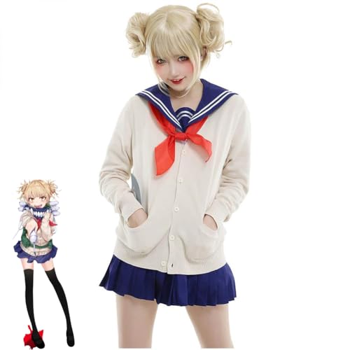 Jiumaocleu Himiko Toga Cosplay Damen Toga Himiko Kostüm MHA Schuluniform Kleid Komplettes Set für Halloween-Party von Jiumaocleu